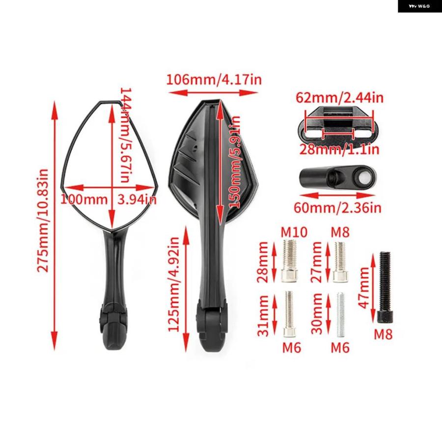 並行輸入品 レーシング オートバイ スポーツ バイク リアビューミラー ホンダ 900RR 1000RR VFR800 1200 VTR1000 CBR650F NSR250の画像