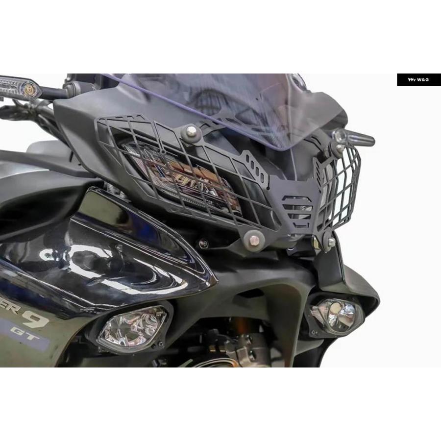 並行輸入品バイク パーツ フロント ヘッドライト グリル ランプガードカバー ネット プロテクター ヤマハ TRACER GT9 GT900 900GT 2022 2023 TRACER900の画像