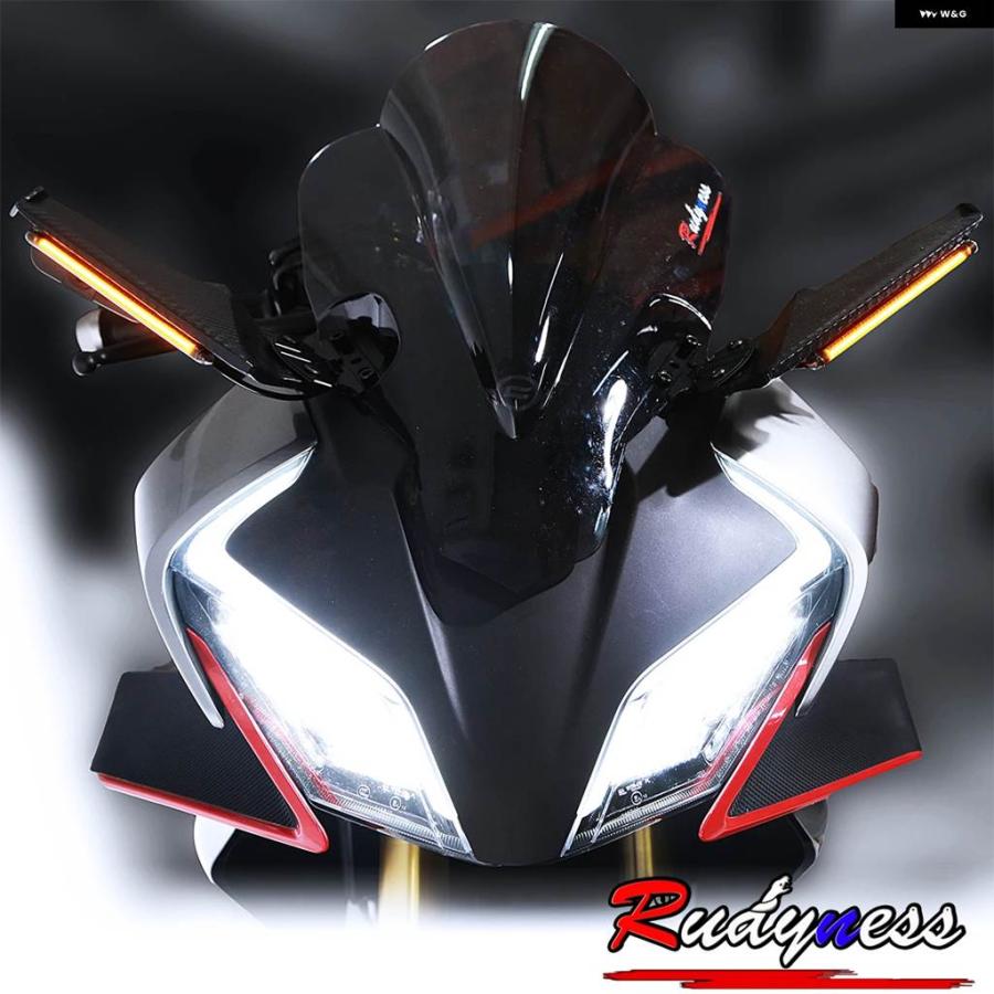並行輸入品 バイク 調整可能LEDサイドウィングスポイラー フェアリング リアビューミラー 付き ホンダ CBR650R CF450SR