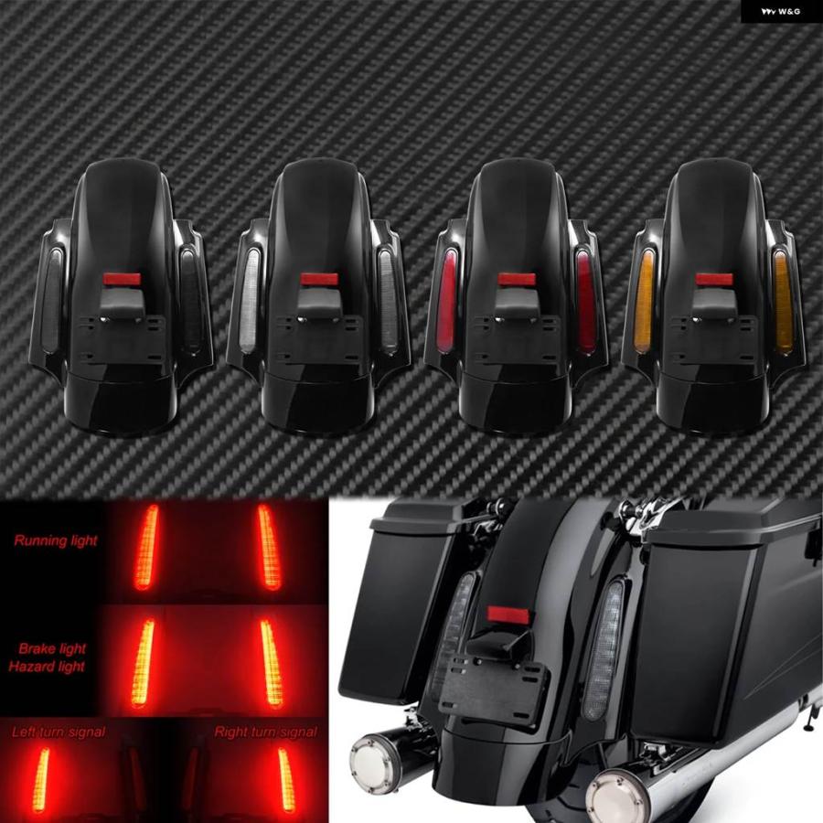 並行輸入品オートバイ リアフェンダー システム エクステンション LEDフェイシアセット ハーレー ツーリング 2009-2024 CVO ロードストリートグライド Fの画像