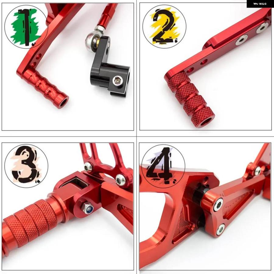 並行輸入品2023 ベネリ TNT125 TNT 125 135 2016 2017 2018-2022 オートバイ ドライバー パッセンジャー フットペグ レストセット ペダル フットレストの画像
