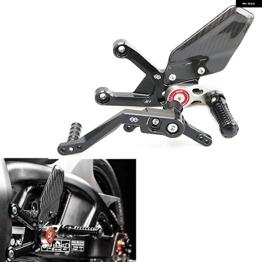 並行輸入品フットレスト フットペグ ホンダ CBR1000RR CBR1000RR-R SC82 カーボン ヒールウィング アジャスター リアセット オートバイ 製造年 2020