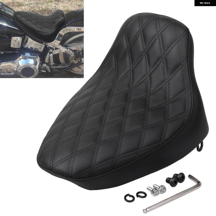 並行輸入品バイク ドライバーソロシート ブラック ハーレー ヘリテージ ソフテイル FLST FLSTC FXSTS FXST FXSTC ファットボーイ FLSTF バッドボーイ_2