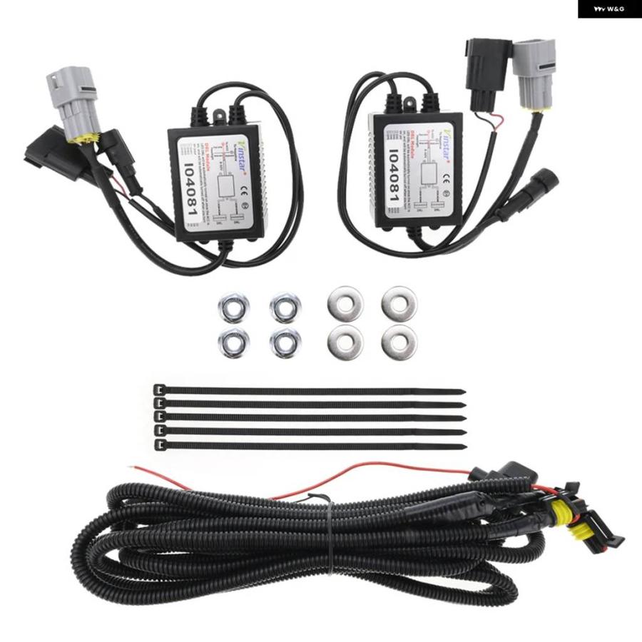 並行輸入品2個 ホワイト LED フォグ ドライビング ライト 2003 - 06-2009 ハマー H2 ハローリング DRL デイタイム ランニング ライト フォグ ヘッドライの画像