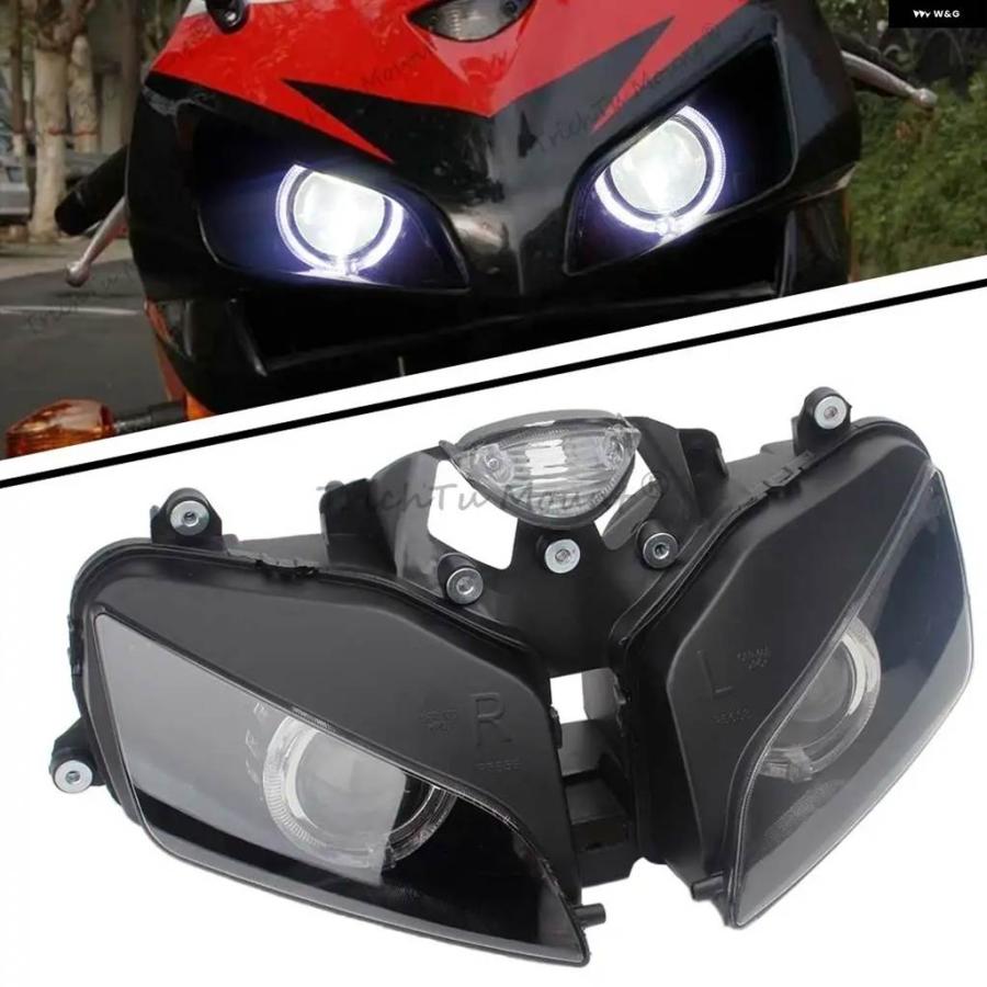 並行輸入品ホンダ CBR600RR F5 2003-2006 オートバイ ヘッドライト フロント ヘッドランプ エンジェルデビルアイズ LEDライト プロジェクター ヘッドラの画像
