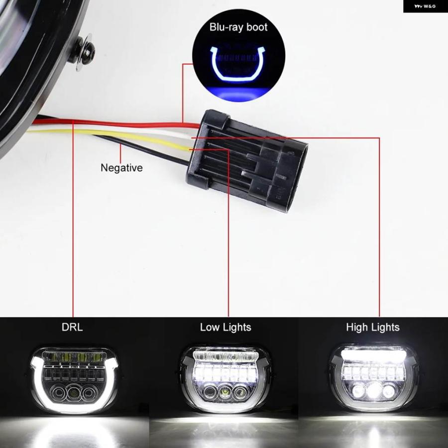 並行輸入品ストリートグライド 2024 CVO ストリートグライド 2023-2024 バイク ヘッドライト LEDライト ハイ/ロービーム DRL ブルーライト ブーツ 機能の画像