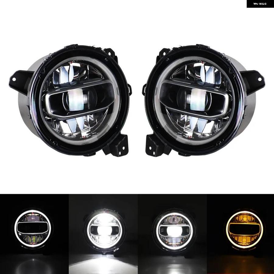 並行輸入品9インチ LED ヘッドライト ハイ/ロービーム ハロー DRL