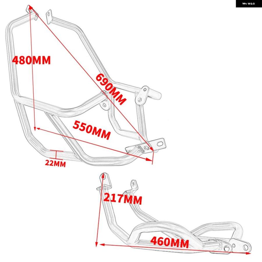 並行輸入品BENELLI TRK 251 BJ 250 2018-2025 上部アンダー エンジン クラッシュ バー ガード バンパー スタングケージ 2024 オートバイ アクセサリー_7