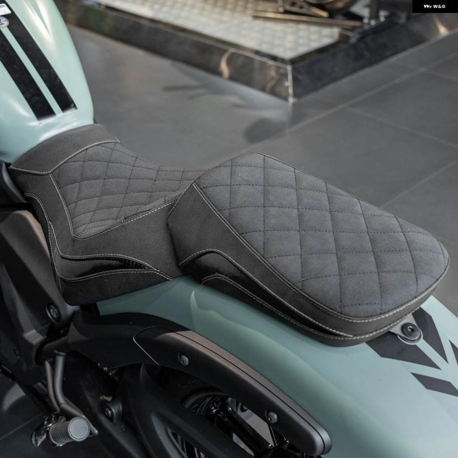 並行輸入品バイク パッセンジャーシートカバー カワサキ バルカンS EN650 VN650 2015-2024 リアシート クッション パッド アクセサリー_4