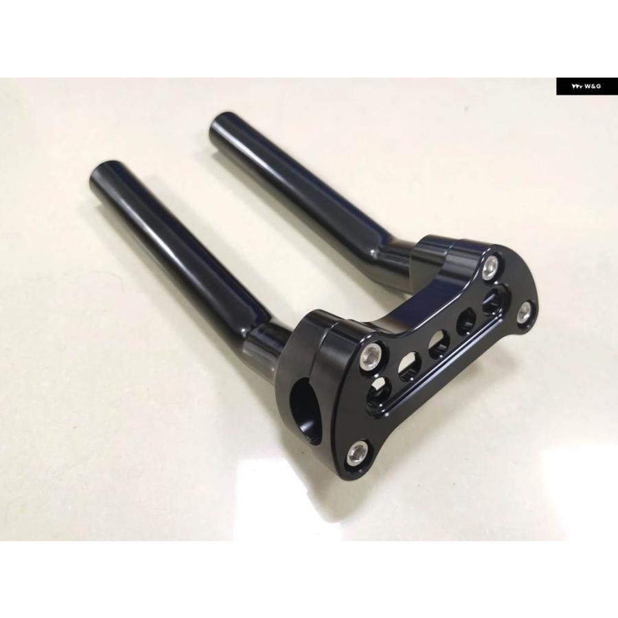 並行輸入品ブラック CNC オートバイ 8.5インチ ハンドルバー ライザー 1インチ バートップ クランプ ボルトセット ハーレー ロード ツアー グライド キの画像