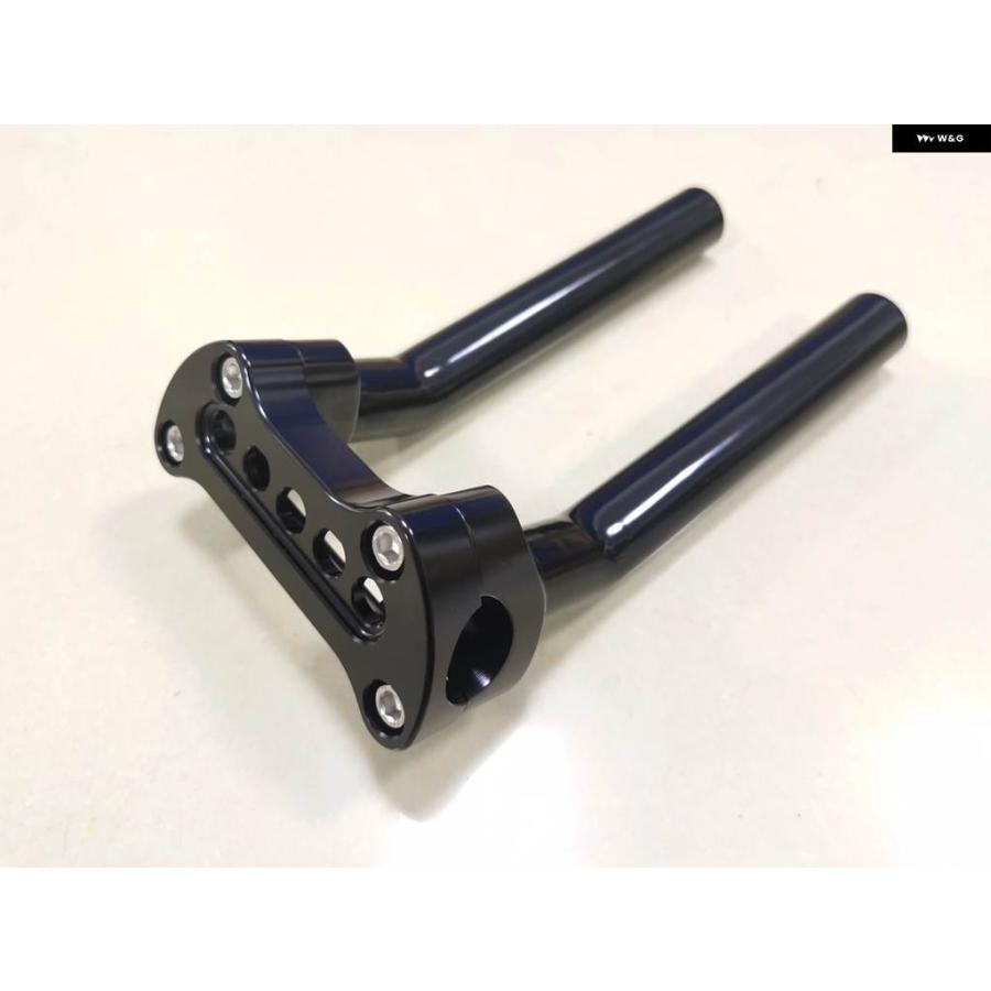 並行輸入品ブラック CNC オートバイ 8.5インチ ハンドルバー ライザー 1インチ バートップ クランプ ボルトセット ハーレー ロード ツアー グライド キの画像