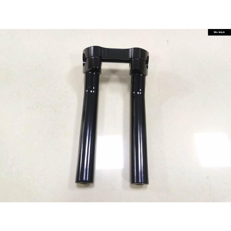 並行輸入品ブラック CNC オートバイ 8.5インチ ハンドルバー ライザー 1インチ バートップ クランプ ボルトセット ハーレー ロード ツアー グライド キの画像