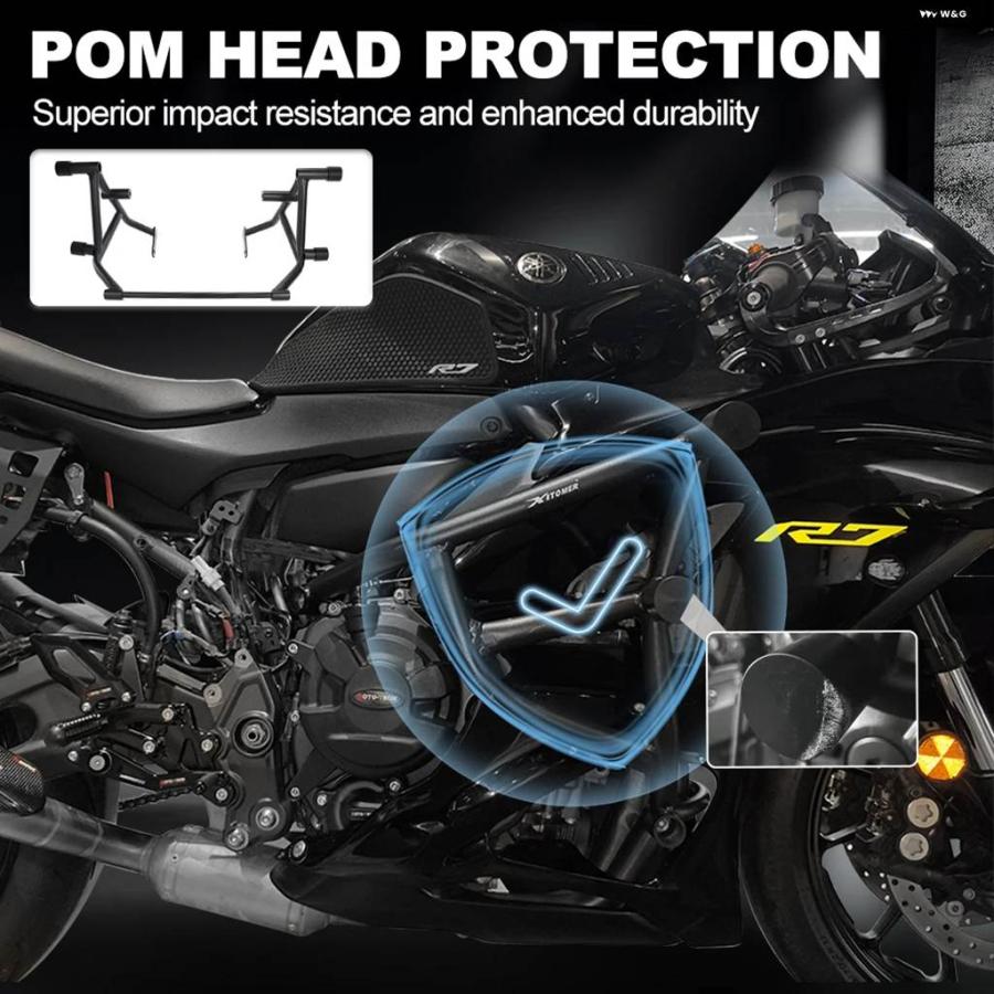 並行輸入品ヤマハ YZF-R7 R7 2021 2022 - 2025 クラッシュ バー オートバイ スタントケージ エンジン ガード バンパー フェアリング フレーム プロテク_6