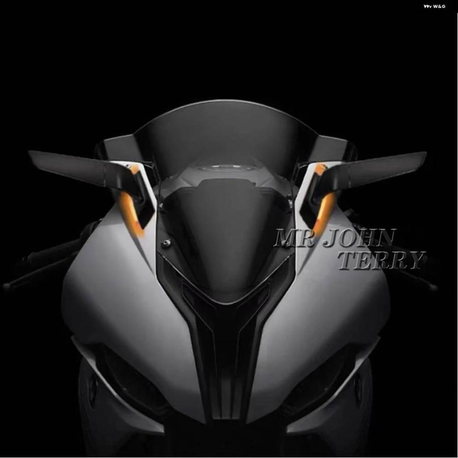 並行輸入品 バイク ミラー カスタムウィング 調整可能回転式バックミラー LEDウィンカーライト BMW S1000RR S 10