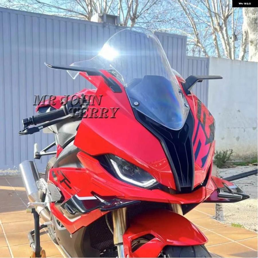 並行輸入品 バイク ミラー カスタムウィング 調整可能回転式バックミラー LEDウィンカーライト BMW S1000RR S 10