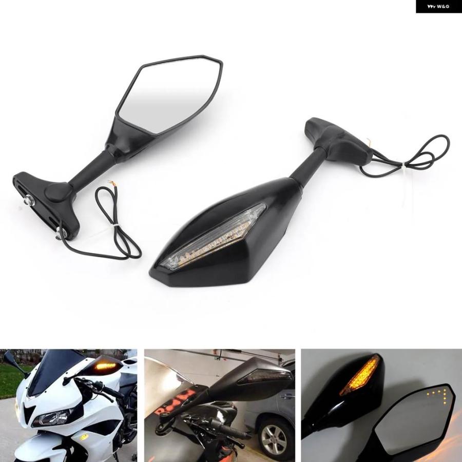 並行輸入品 ペアLEDミラー ヤマハ R6S FZ1 FZ6 FAZER FZ8S FJR1300 XJ6 FZR600 バイク_2