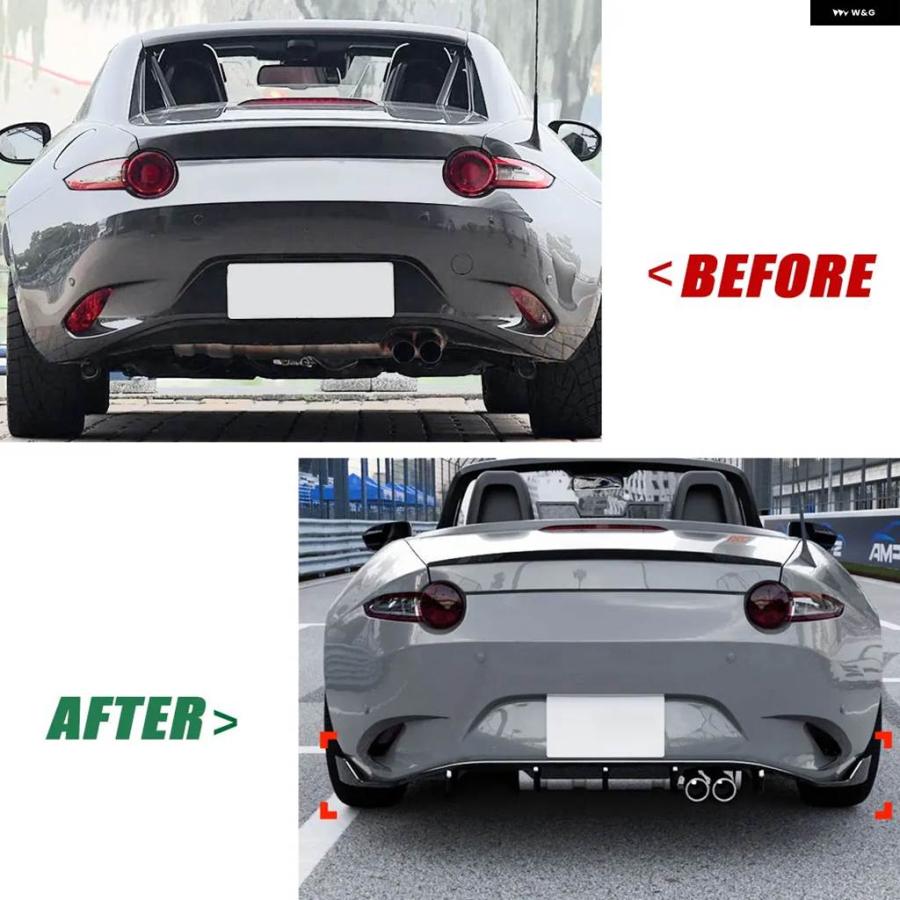 並行輸入品 車用リア バンパー スポイラー 3段階リアロアリップ マツダ MX-5 ミアータ ND 2016 ボディエクステリアガ_3