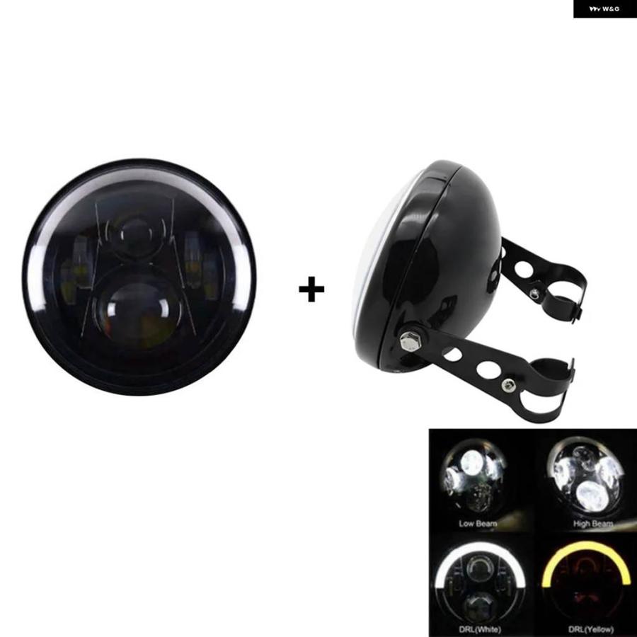 並行輸入品7インチドットSAE E9 オートバイ ヘッドランプ アングルアイLED ヘッドライト 付き7インチ ハウジング バケット トリム リング BMW ホンダ カ_20