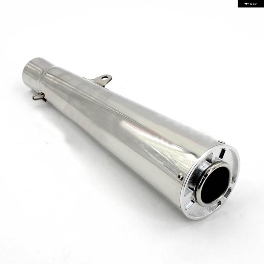 並行輸入品51MM バイク マフラー パイプ ブラッククローム BMW S1000RR Z400 Z900 NK400 S1000Rの画像