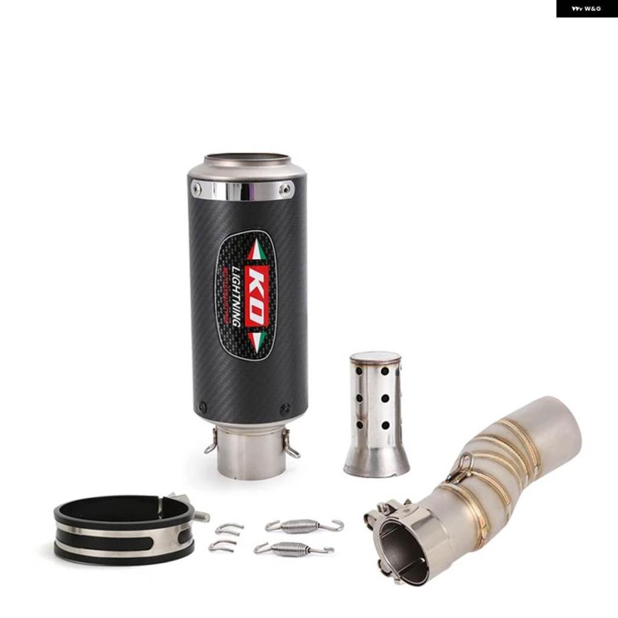 並行輸入品CFMOTO 450MT MT450 2024 2025 テールエスケープ サイレンサー カーボン排気 システム バイク マフラーチップミッドリンク パイプ 51MM_7