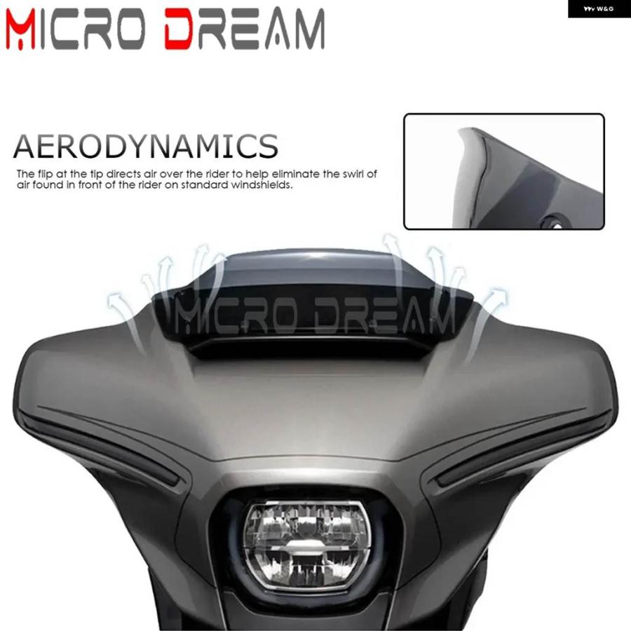 並行輸入品 7インチ バイク ウインドシールド スクリーン ウインドデフレクター ポリカーボネート ハーレー ツーリング CVO ストの画像