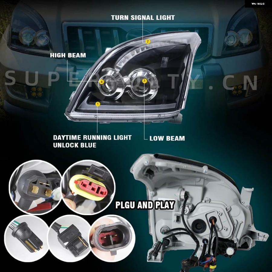 並行輸入品 EAGLE EYES 2個セット トヨタ プラド 2003-2009年式用 LEDライト 全シリーズ対応 デイタイム ランニングライトの画像