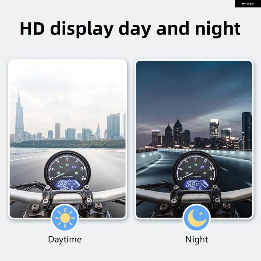 ブランド登録なし - 並行輸入品 自動二輪車 12000RMP LCD 迅速さ 米突 オドメーター タコメーター 1-4 円柱 自動二輪車 ゲージ 自動二輪車