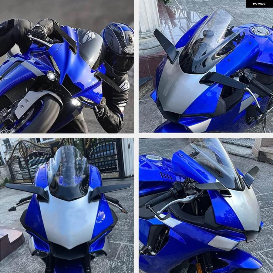 並行輸入品 オートバイ ステルス ウィングレット ミラー サイド回転ミラー ヤマハ R3 R6 R6S R15 R25 R125 V2 V3用_3