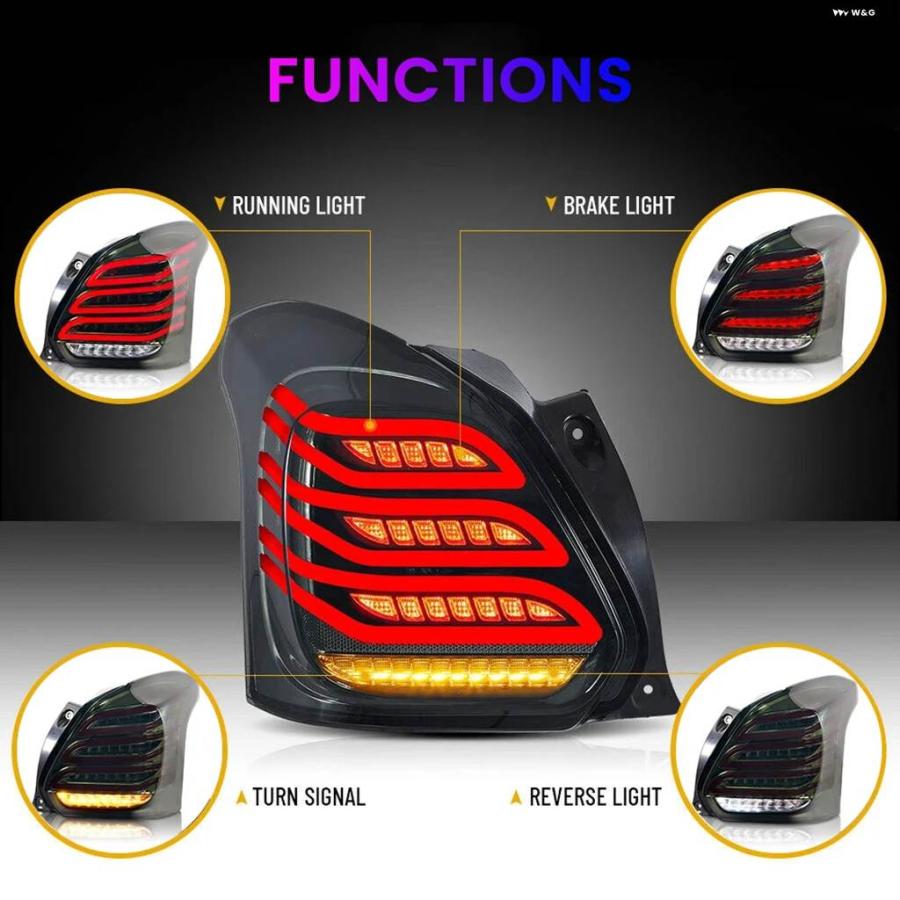 並行輸入品 SWIFT 2017-2022用 テールライト アセンブリ ブレーキライト と LED テールライトの画像