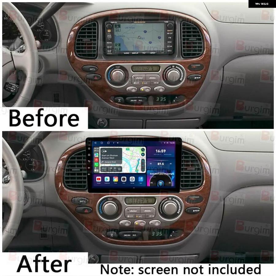 並行輸入品 トヨタ セコイア タンドラ XK30 XK40 2000-2007 用カー ラジオ フレーム 9インチ 2DIN ステレオ パネル ハーネス ワの画像