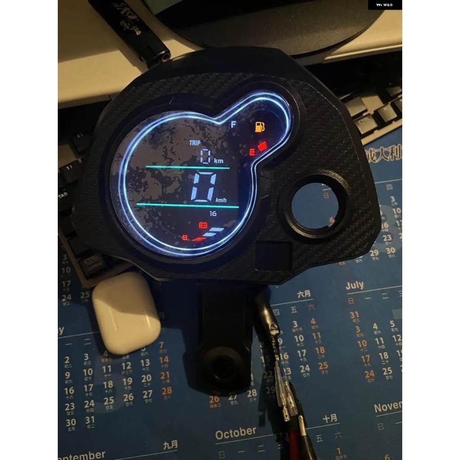 並行輸入品 ホンダ ナビ 110 デジタルメーター バイク 用 タコメーター デジタルスピード メーター ナビ LCD オドメーターの画像