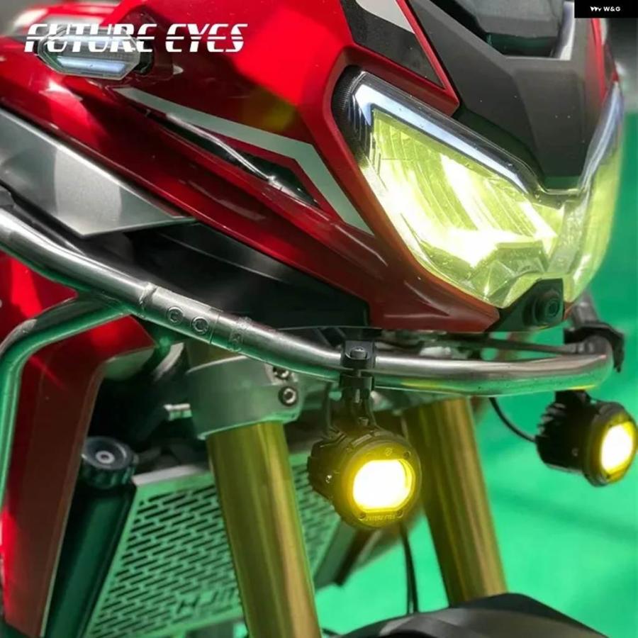 並行輸入品 FUTURE EYES F20P バイク 用 LED スポットライト ロー/ハイビーム イエロー/ホワイト 舗装カットラインライト バースの画像