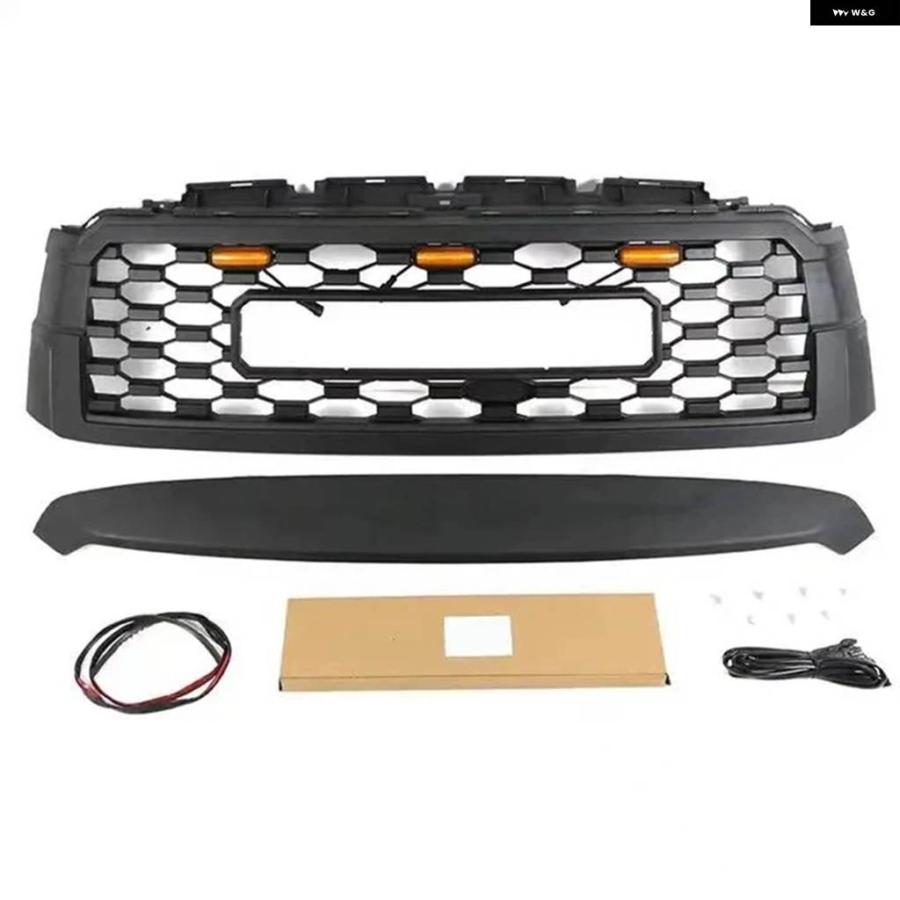 並行輸入品 トヨタ セコイア 2019 - 2021 4X4 ABS 用オフロード グリル LEDライト カーフロント バンパー グリル 外装 トリム_6