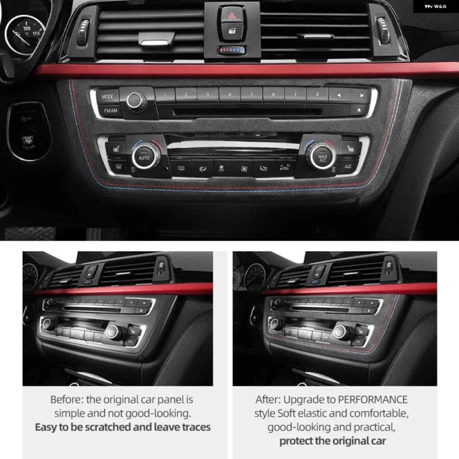 並行輸入品 BMW F30 F32 F34 3シリーズ 2013-2019 センター コンソール CD パネル カバー アルカンターラ製 トリム ステッカーの画像
