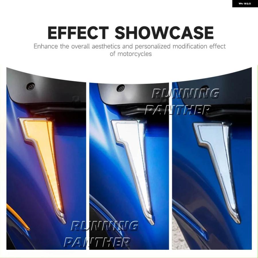 並行輸入品 23-UP STREET GDE オートバイ フロント ヘッドライト パネル 装飾 LEDライト_3