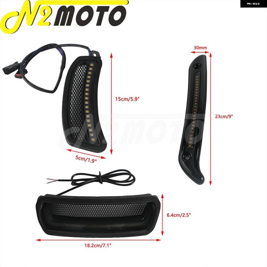 ブランド登録なし - 並行輸入品 ハーレー 置き目馬乗り ST FXLRST FXRST 自動二輪車 トレーサー 前照灯 フェアリング ベント 声遣い照明ランプ LED ウィンカー ともし火 DRL