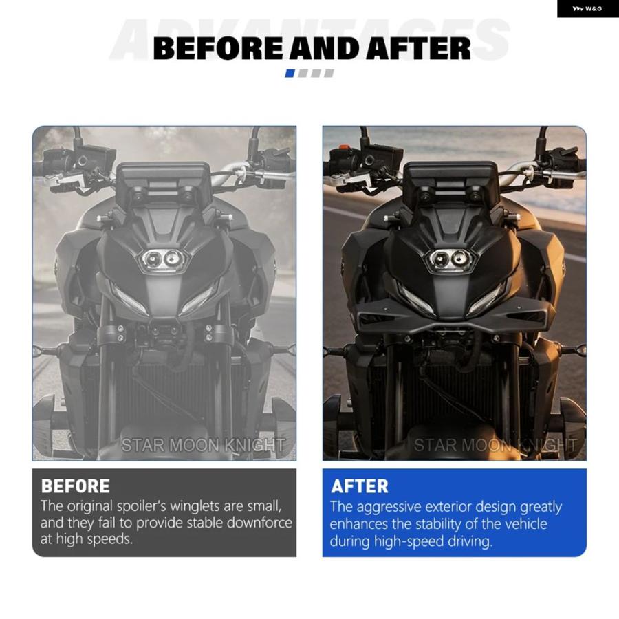 ブランド登録なし - 並行輸入品 自動二輪車 フロントスポイラー ヤマハ MT07 2025 - スポーツダウンス ウィングレット エアロダイナミック フェアリング 舞台の袖 ディフレクター