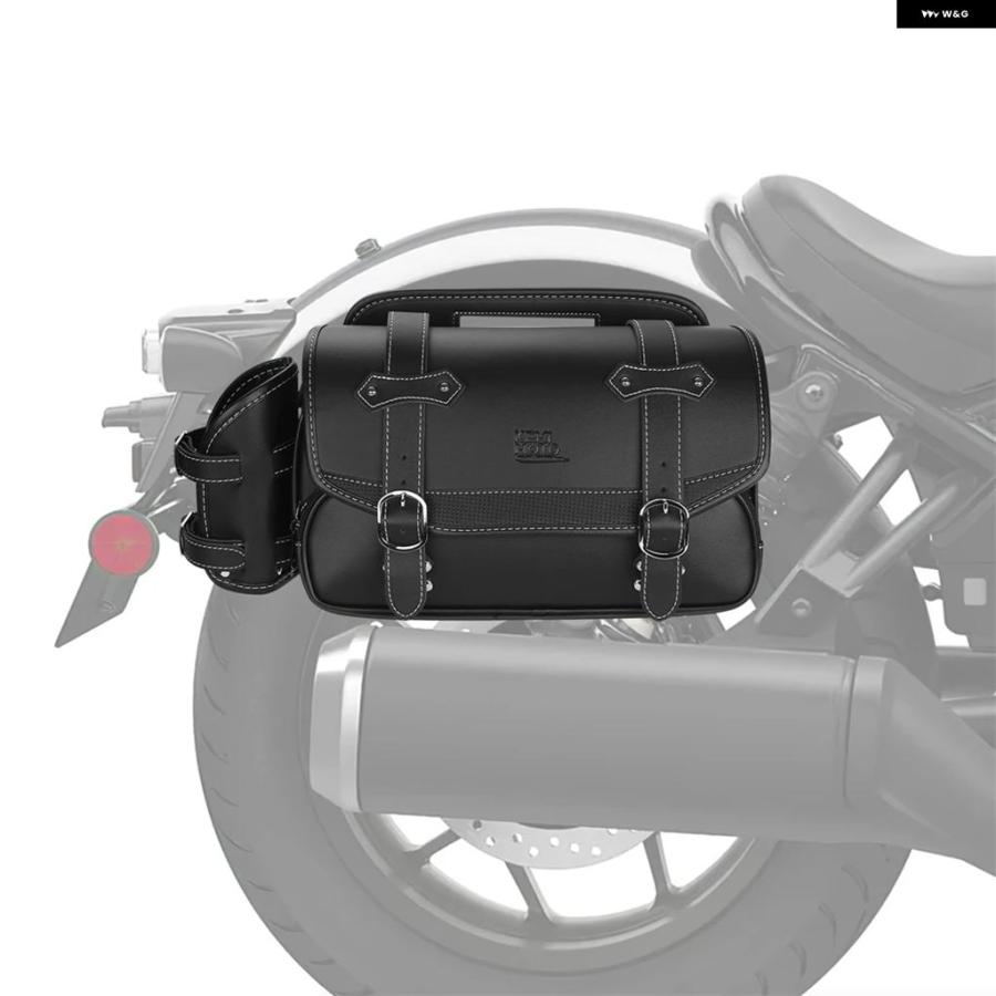 自転車用サドルバッグ 9L ブラック➕サポート（レブル） 並行輸入品 オートバイ サドルバッグ 9L 防水 サイド ホンダ レブル