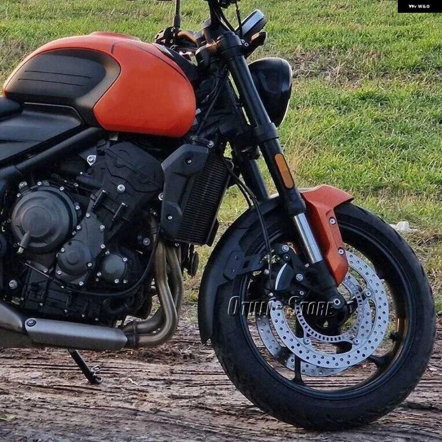 並行輸入品トライデント 660 オートバイ バイク フロントフェンダー マッドガード エクステンダー エクステンション ブラック TRIDENT 660 TRIDENT660 T_6