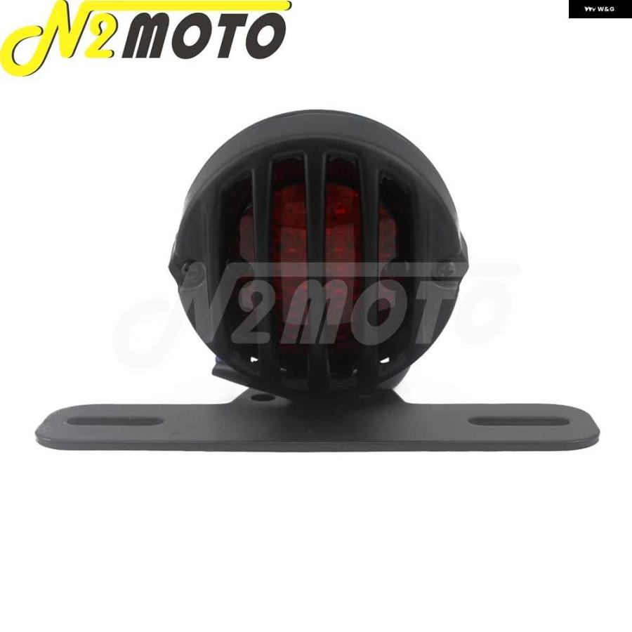 並行輸入品レトロ オートバイ バイク 12V LED リアブレーキ テールライト 真鍮 グリル カバー 3インチストップテールランプ ホンダ スズキ カワサの画像