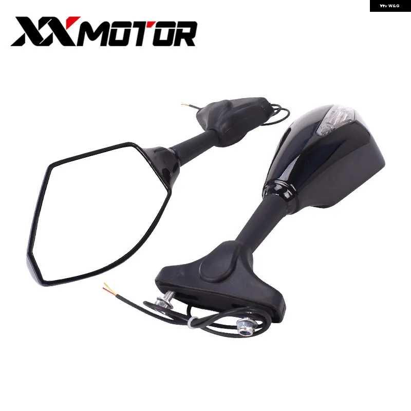 並行輸入品ミラー リアビューミラー 反転式 ライト付き ホンダ CBR1100XX CBR600 2003-2008 CBR1000 2004-2008 R1 F5 オートバイ バイク アクセサリー_1