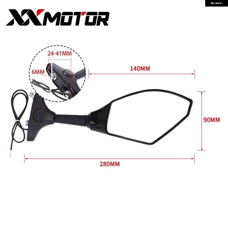 並行輸入品ミラー リアビューミラー 反転式 ライト付き ホンダ CBR1100XX CBR600 2003-2008 CBR1000 2004-2008 R1 F5 オートバイ バイク アクセサリー_2