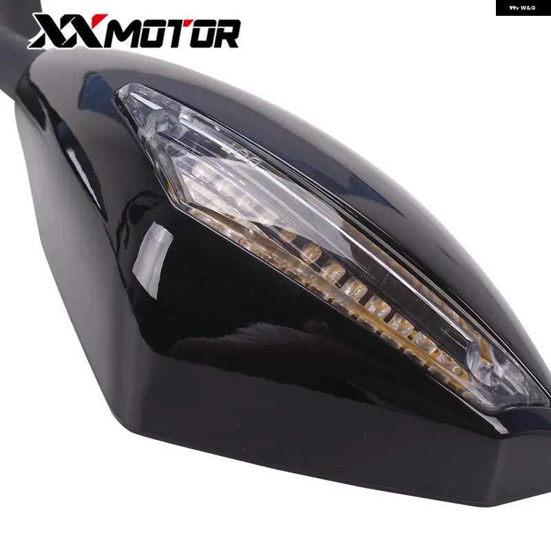 並行輸入品ミラー リアビューミラー 反転式 ライト付き ホンダ CBR1100XX CBR600 2003-2008 CBR1000 2004-2008 R1 F5 オートバイ バイク アクセサリー_4