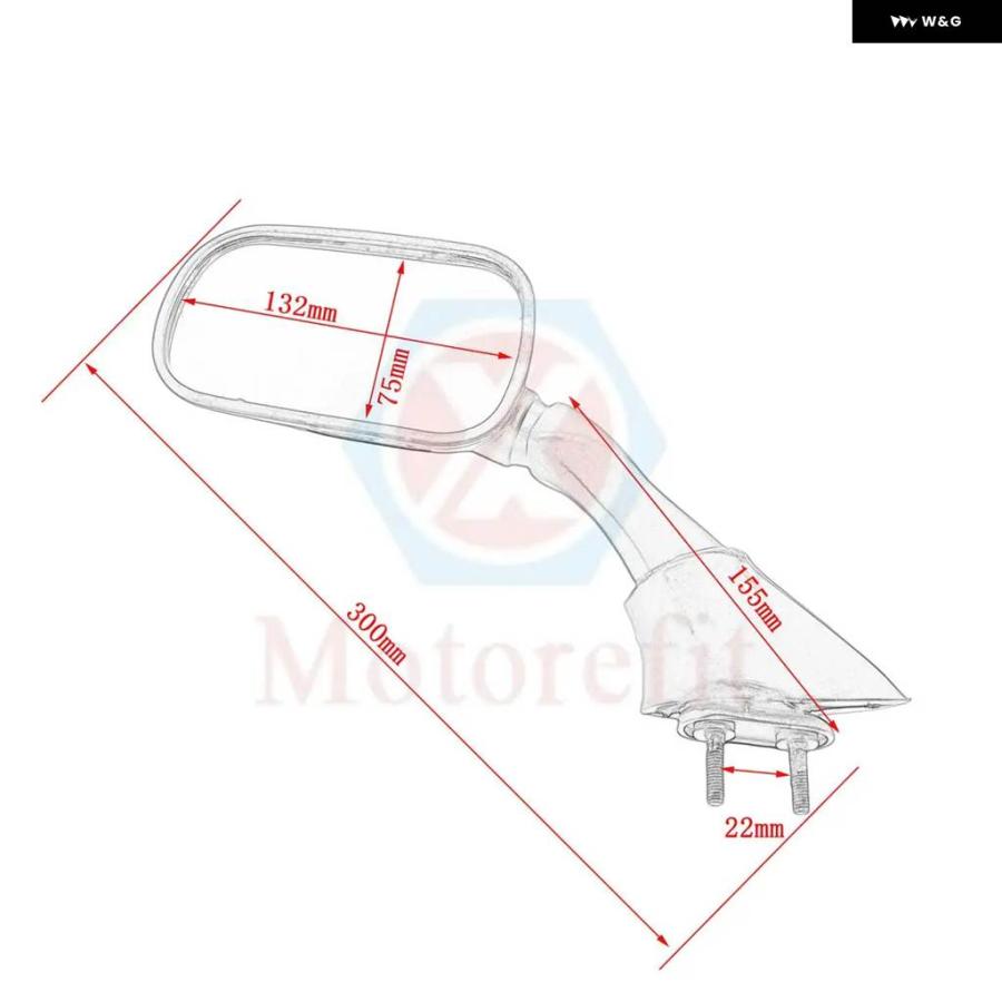 並行輸入品 バイク バックミラー レーシングミラー ヤマハ FJR 1300 FJR1300 FJR-1300 2003 2004の画像