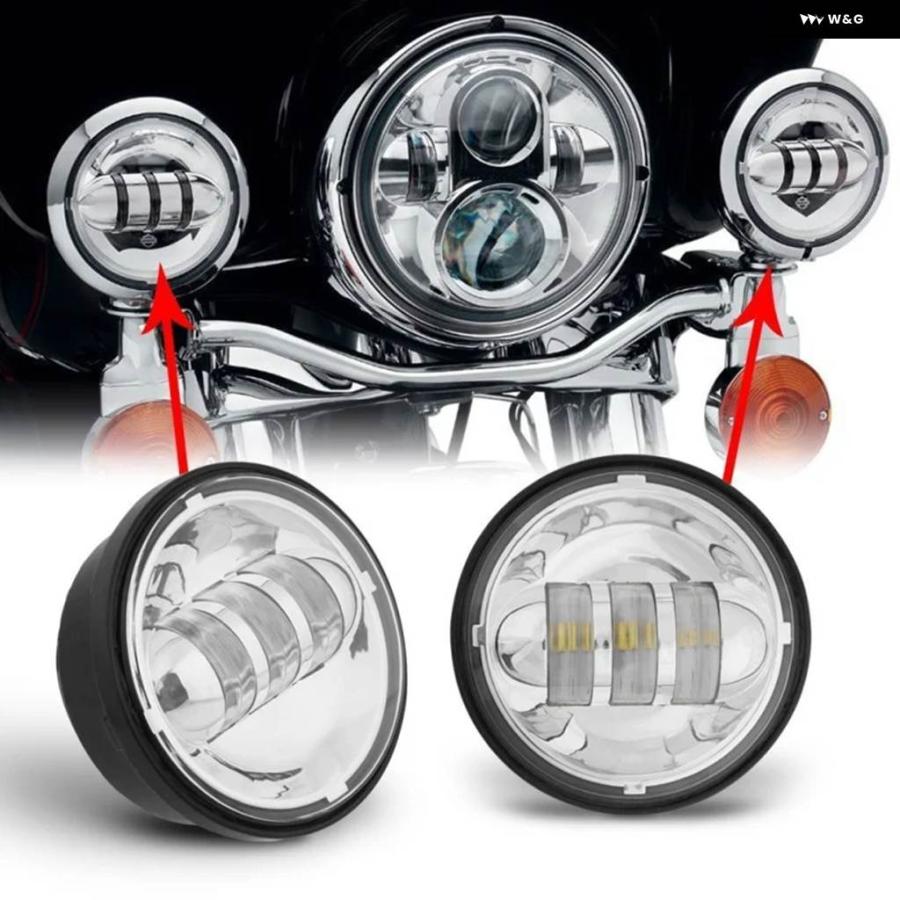 並行輸入品 クローム 4.5インチ プロジェクター LED 補助ランプ ハーレー バイク LED フォグランプ  カスタム パーツ_3