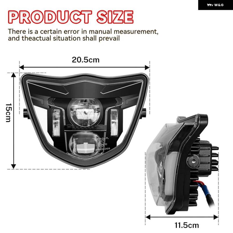 並行輸入品 E24 LED ヘッドライト ヤマハ WR450F WR250F 2014-2024 エンデューロ ダート バイク オの画像