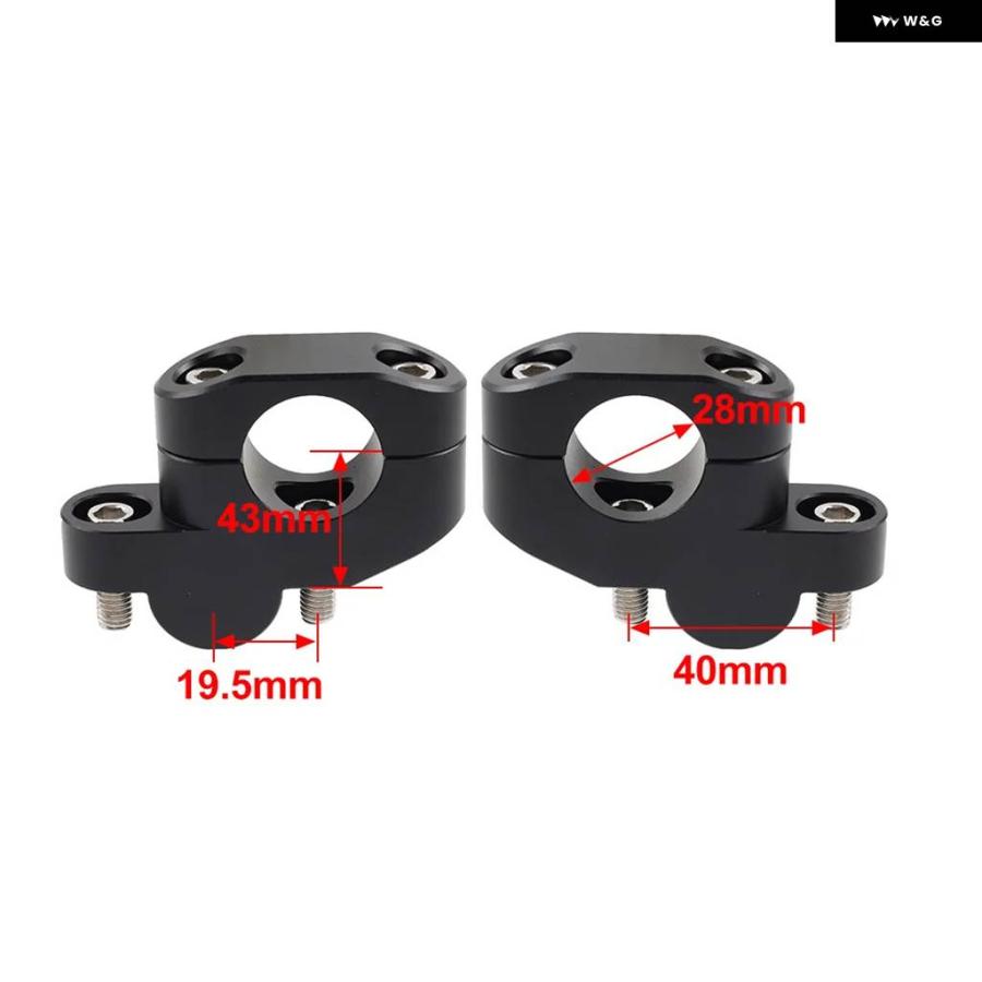 並行輸入品 28MM 1-1/8インチ オフセット ハンドルバー クランプ マウント ライザー スズキ ホンダ ヤマハ カワサキの画像
