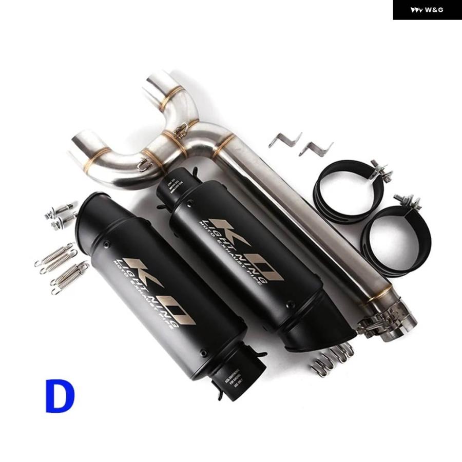 並行輸入品ヤマハ FZ6 FZ6N FZ6S 排気 システム ミドルリンク パイプ エスケープ コネクティング チューブ スリップオン 51MM マフラーチップ カスタム_8
