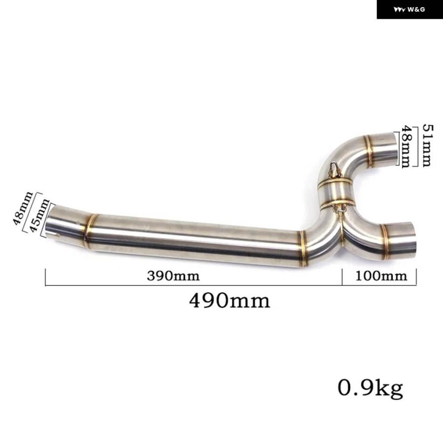 並行輸入品ヤマハ FZ6 FZ6N FZ6S 排気 システム ミドルリンク パイプ エスケープ コネクティング チューブ スリップオン 51MM マフラーチップ カスタム_9