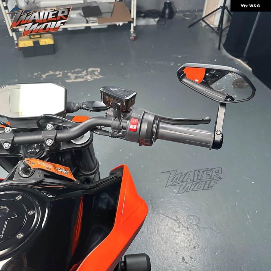 並行輸入品バイク 調整式バックミラー 690 790 890 DUKE /R 790DUKE 890DUKE 690 DUKE E9認証 ハンドルバー エンドミラー